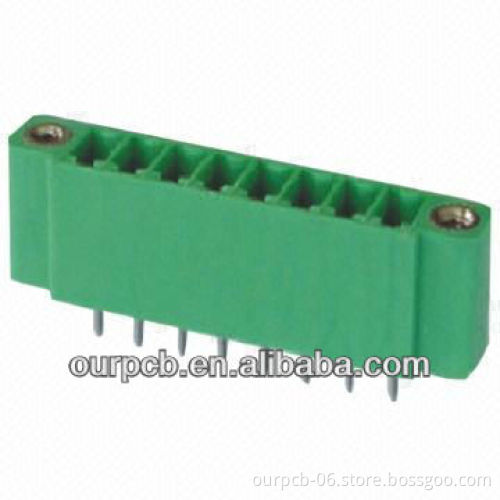 3.81mm Pitch Male Terminal Blocks, Single Row, Straight, Sealed on Both Sides with Flange